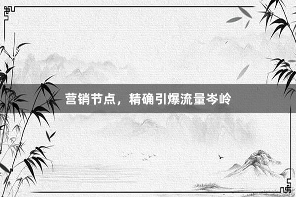 营销节点，精确引爆流量岑岭